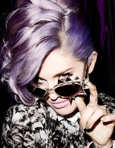 Kelly Osbourne Hairstyles: Lavander Curly Hairstyle