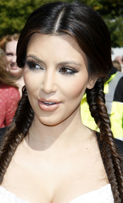 Kim Kardashian Hairstyles: Fabulous Long Braided Hairstyle