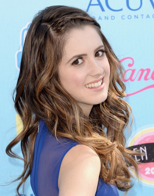 Laura Marano Long Hairstyles 2014: Layered Wavy Hairstyles with Braided Bangs