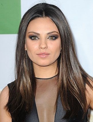 Long Straight Ombre Hairstyle for Round Face