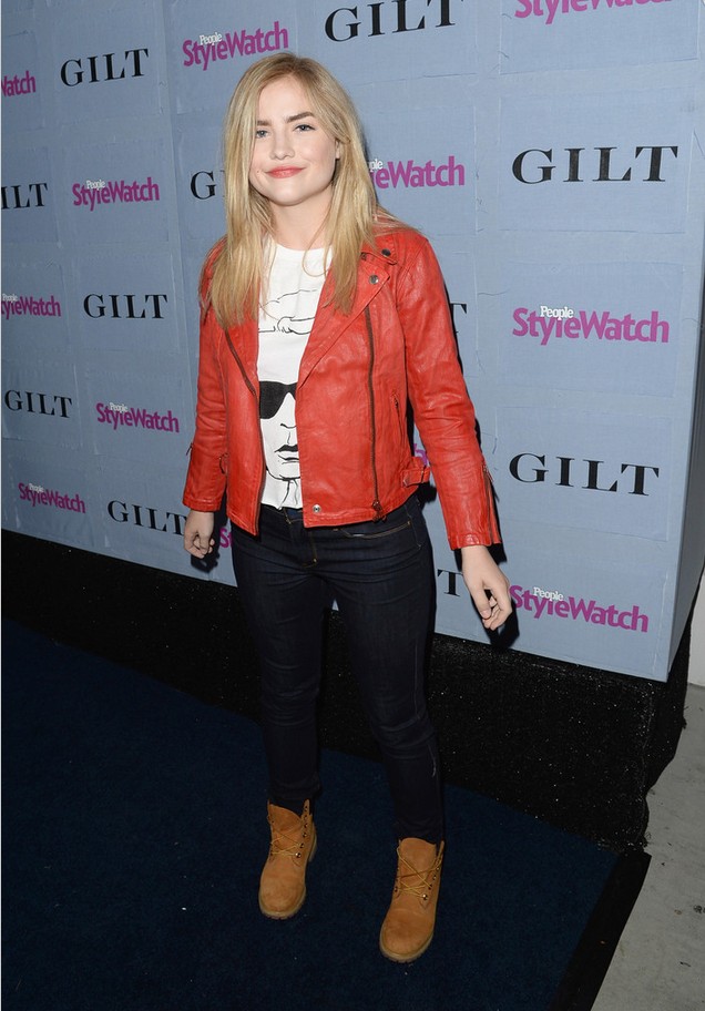 Maddie Hasson Red Leather Jacket