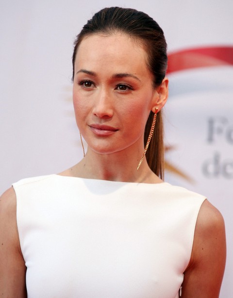 Maggie Q Hairstyles: Elegant Ponytail