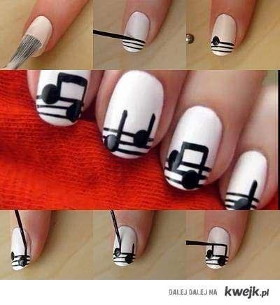 Nail DIY - Music Notes Nail Art