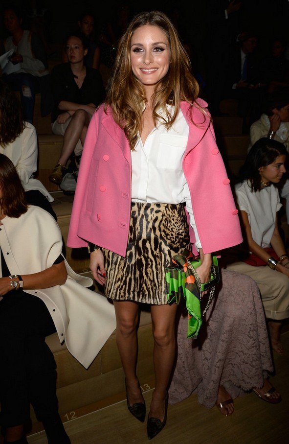 Olivia Palermo Animal-print Mini Skirt