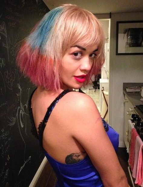 Rita Ora's Short Hairstyles: Colored Short Hair