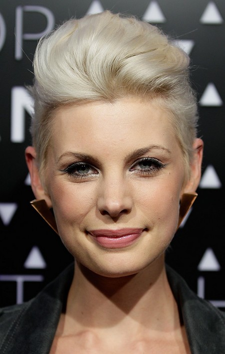 Short Blonde Quiff Hairstyle for Women