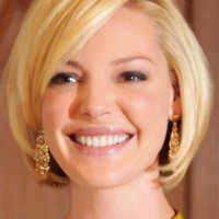 Short Deep Parted Bob Haircut for Round Face