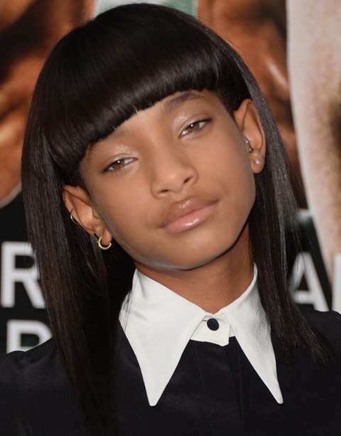 Willow Smith Hairstyles: Straight Haircut with Blunt Bangs