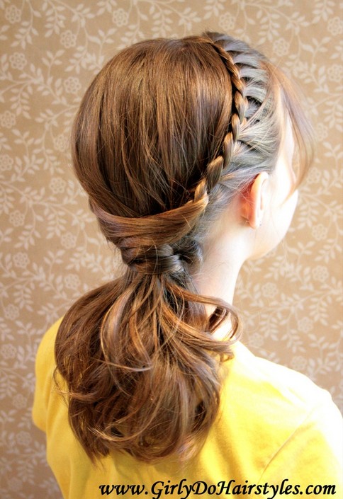 20 Braided Hairstyles Tutorials: Drag Braided Ponytail for Everyday