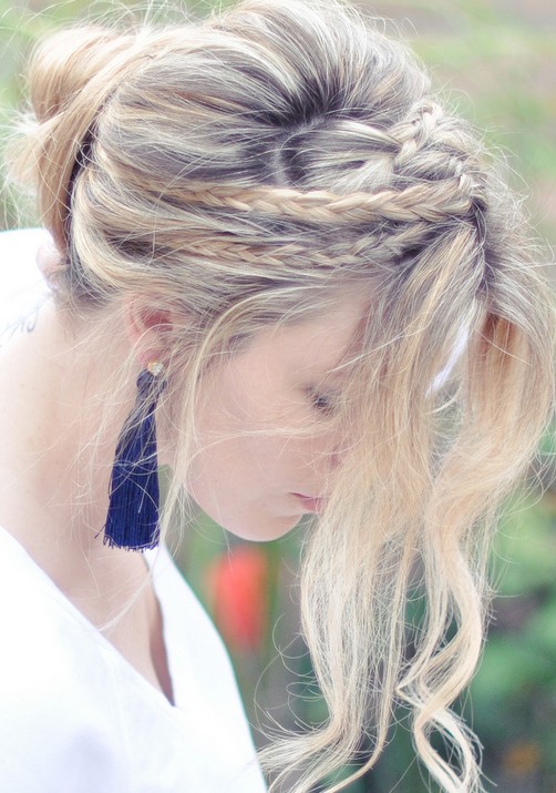 20 Braided Hairstyles Tutorials: Messy Rope Braids and Low Bun