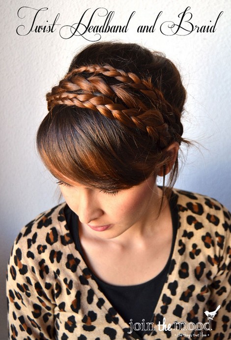 20 Braided Hairstyles Tutorials: Twist Headband and Braids