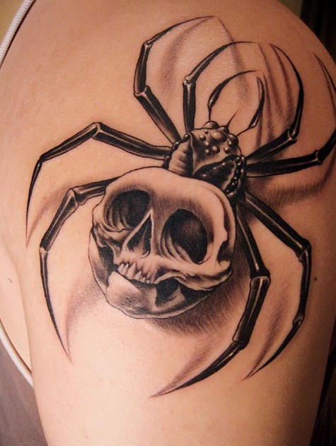 3D skull tattoo designs for girls