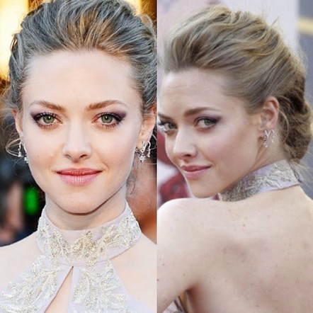 Amanda Seyfried Hairstyles: Beautiful Bobby Pinned Updo