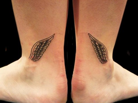 Angel Tattoos Designs: Ankle Wings Tattoo for Girls and Women