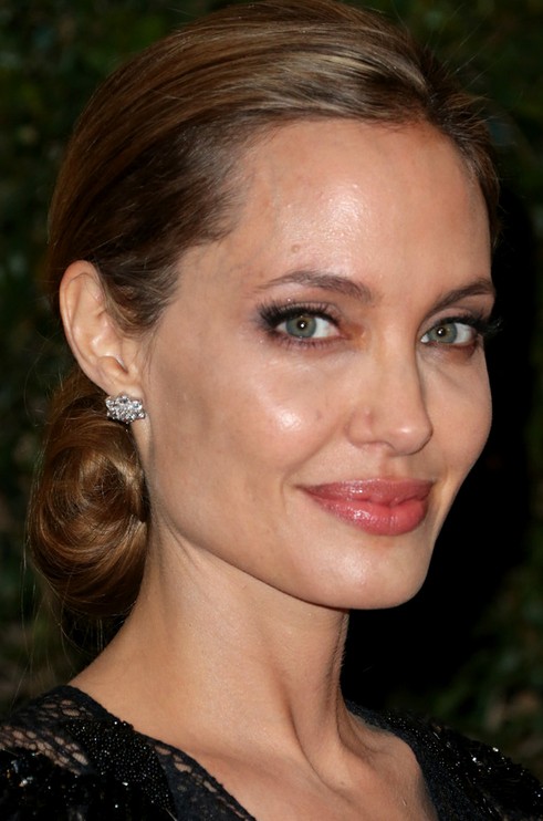 Angelina Jolie Long Hairstyle: Elegant Chignon