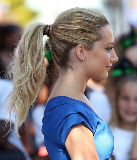 Ashley Tisdale Long Hairstyle: Simple Ponytail