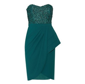 Badgley Mischka Sequin-embellished green stretch