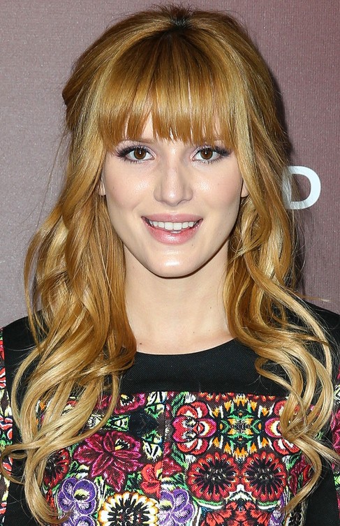 Bella Thorne Long Hair style: 2014 Blonde Hair with Half Up Half Down