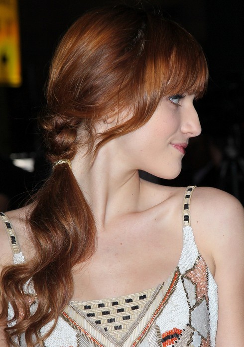 Bella Thorne Long Hairstyle: Braided Ponytail