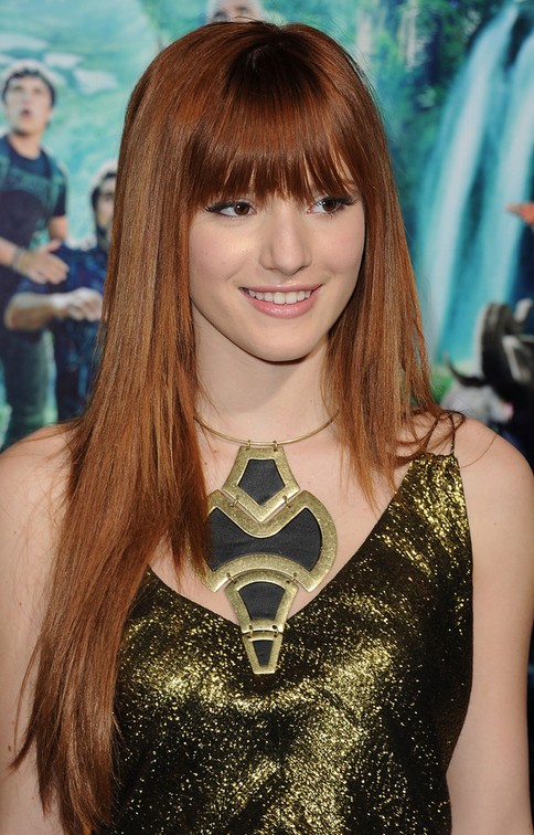 Bella Thorne Long Hairstyle: Straight Hair with Bangs