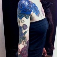 Blue Rose Tattoo on Arm: Girls Tattoos
