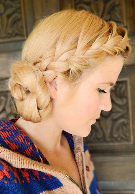 Braided Updo Hairstyles Tutorials: Double braid boho side bun