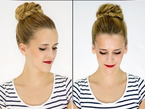 Braided Updo Hairstyles Tutorials: Fishtail braid bun Updos