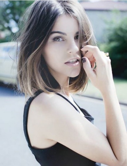 Center Parted Bob Haircut for Mid-length Hair