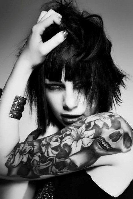 Cool Skull Tattoo for Girls: Arm Tattoos