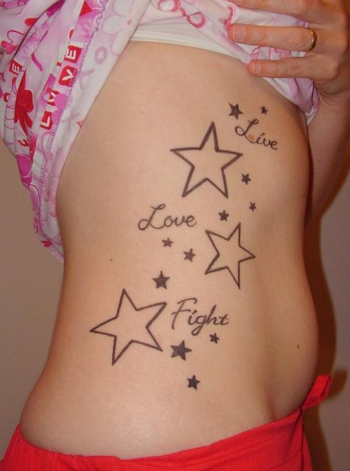 Cute star tattoo ideas: Side of body tattoos