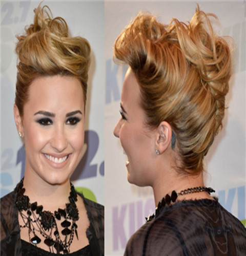 Demi Lovato Hairstyles: French Twist