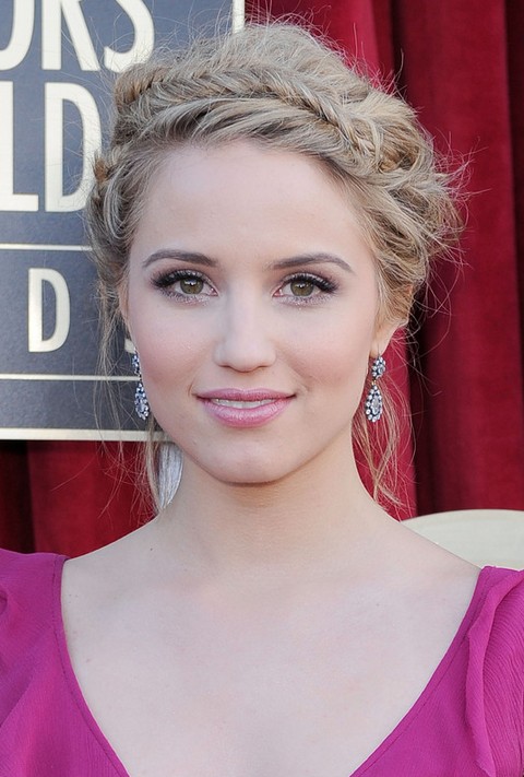 Dianna Agron Hairstyles: Braided Updo