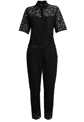 ERDEM Vala Cotton Lace Jumpsuit, Black