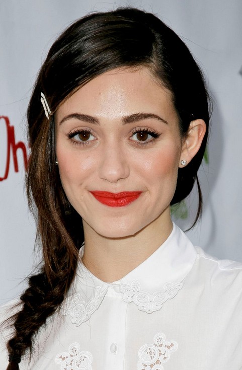 Emmy Rossum Long Hairstyle: Braid