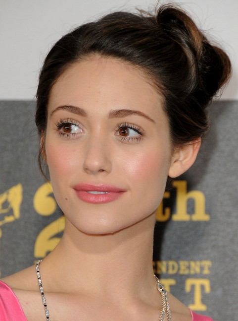 Emmy Rossum Long Hairstyle: Funny Bun for Women under 30