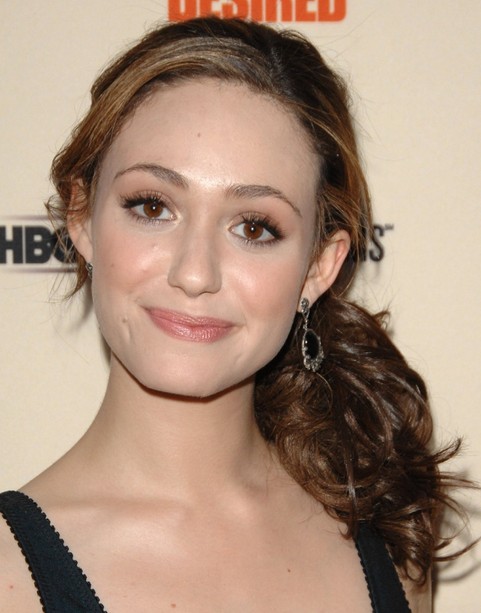 Emmy Rossum Long Hairstyle: Ponytail with Curly Locks