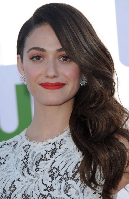 Emmy Rossum Long Hairstyle: Retro Haircut