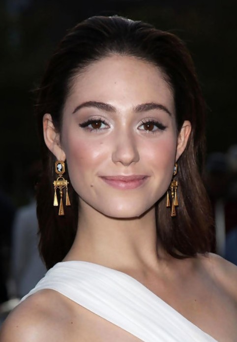 Emmy Rossum Long Hairstyle: Straight Hair without Bangs