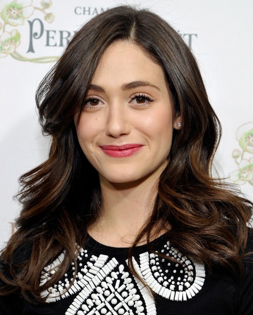 Emmy Rossum Long Hairstyles: 2014 Angular Waves