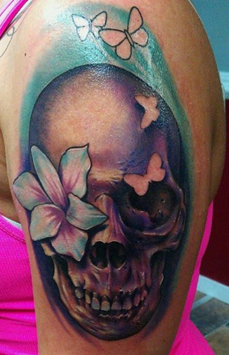 Girly skull tattoo ideas