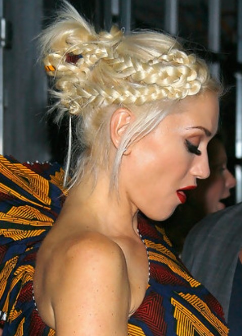 Gwen Stefani Long Hairstyle: Braided Bun