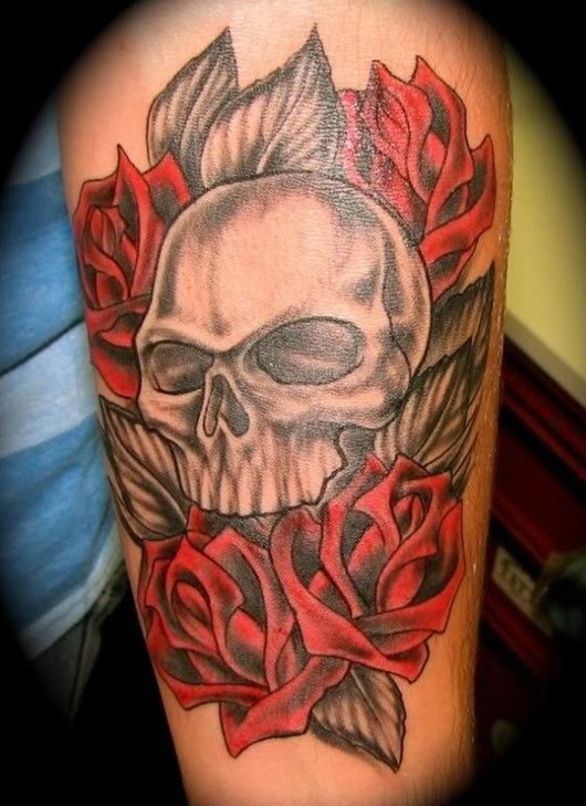 Halloween skull tattoo for girls