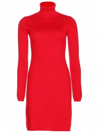 Jardin des Orangers Cashmere Turtleneck Dress. Red