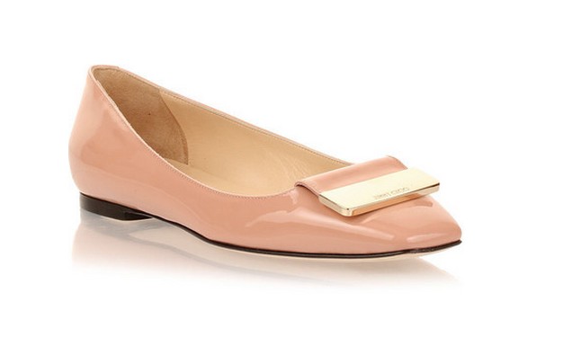 Jimmy Choo Harlow Blush Patent Ballerina Flat, Blush, Leather