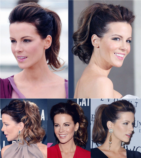 Kate Beckinsale Hairstyles: Voguish Ponytails