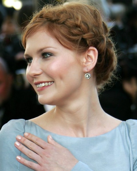 Kirsten Dunst Hairstyles: Pretty Braided Bun