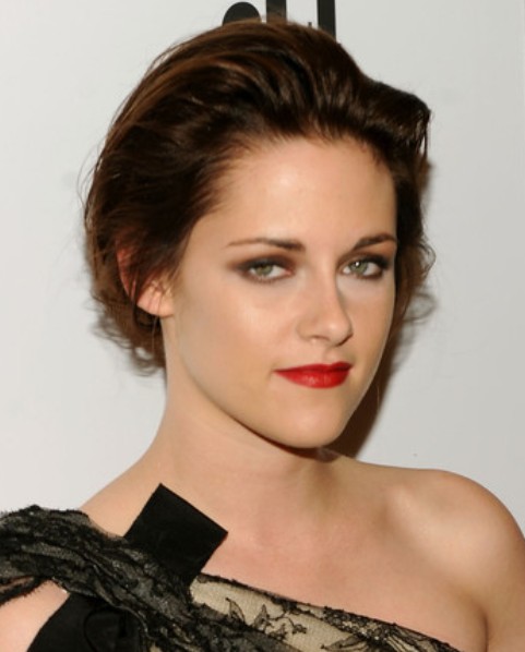 Kristen Stewart Long Hairstyle: Loose Bun