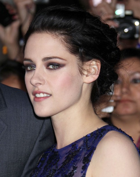 Kristen Stewart Long Hairstyle: Pinned Updo