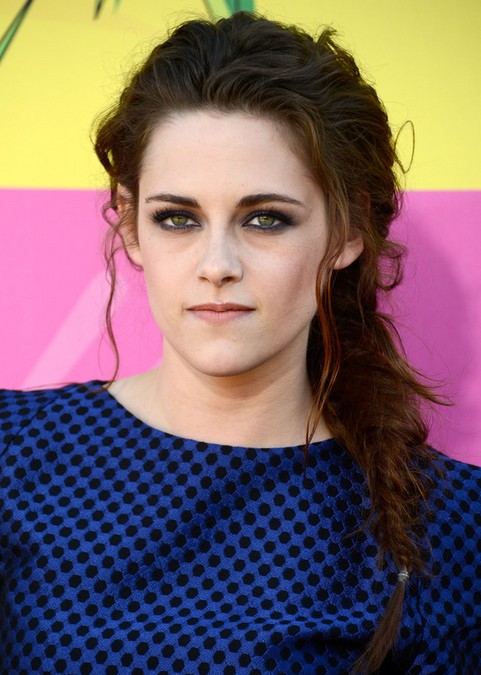 Kristen Stewart Long Hairstyle: Side Braid