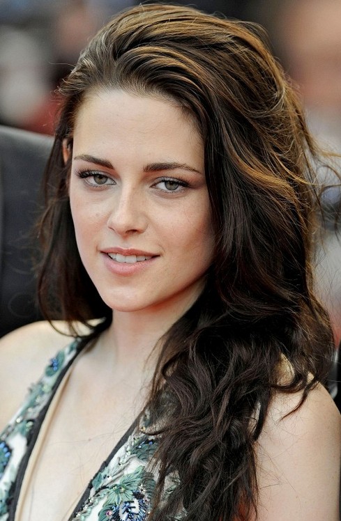 Kristen Stewart Long Hairstyle: Swept-back Hair